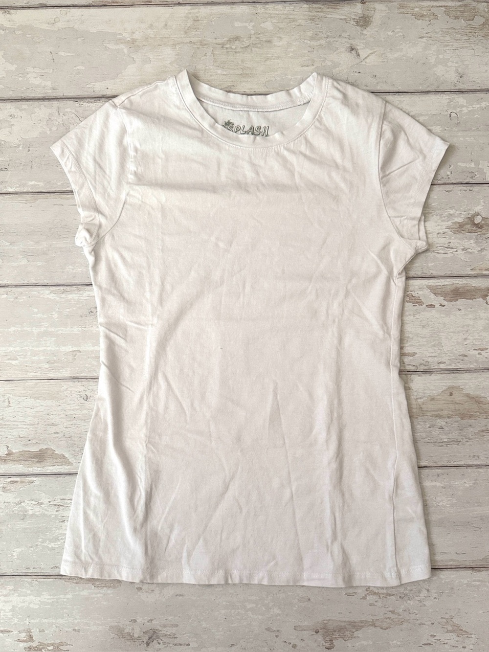 Splash L/G Women’s Basic Tee Short Sleeve Shirt White Basics Size Large